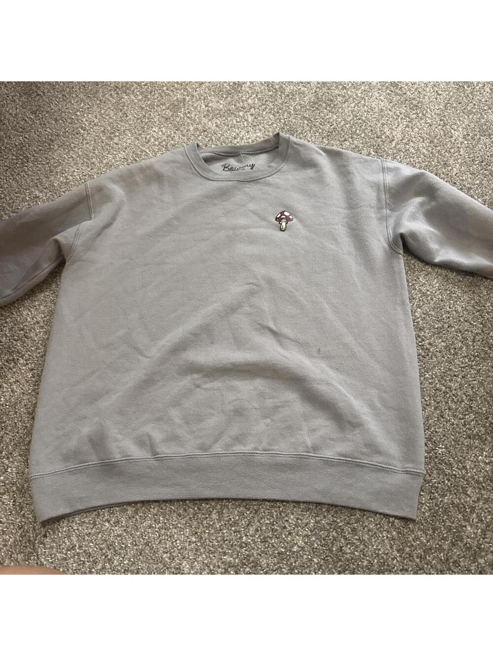 Men's Grey and Purple Sweatshirt